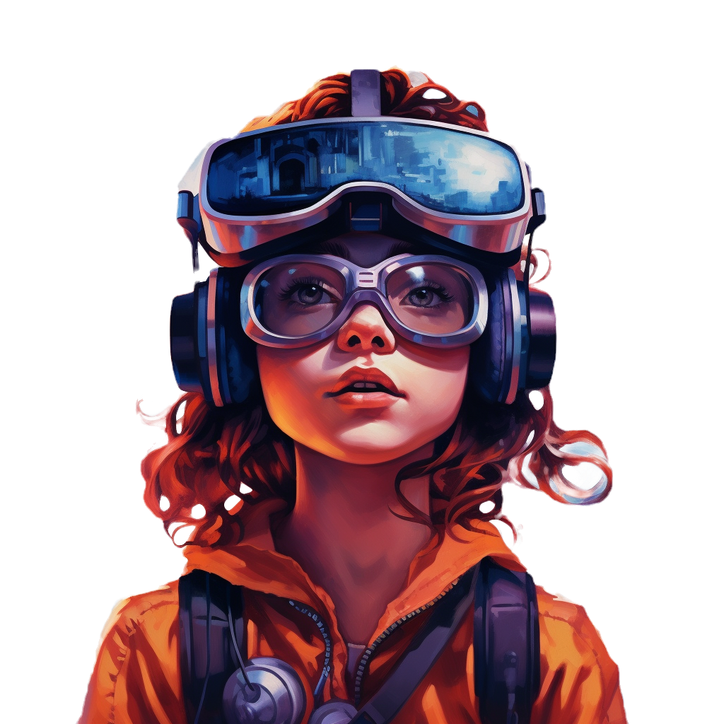 Young dreamer wearing a VR headset